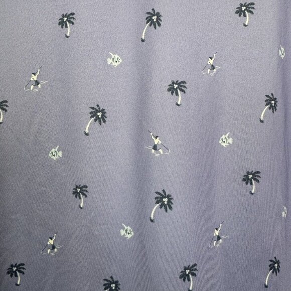 Straight Down Performance Golf Polo Men’s Purple Palm Fish Hawaiian Size XL - Picture 2 of 5